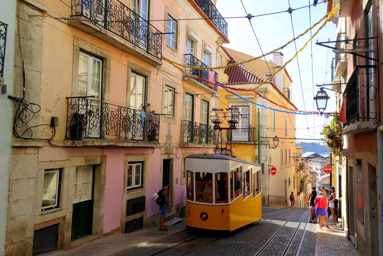 Colorful street in Portugal